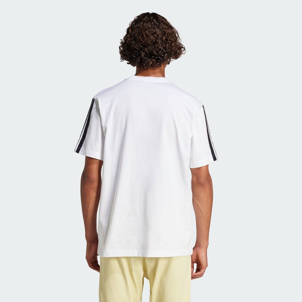 Foto 5 pulgar | Playera Adidas Essentials 3 Franjas Tejido Jersey Blanco para Hombre