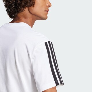 Foto 7 | Playera Adidas Essentials 3 Franjas Tejido Jersey Blanco para Hombre