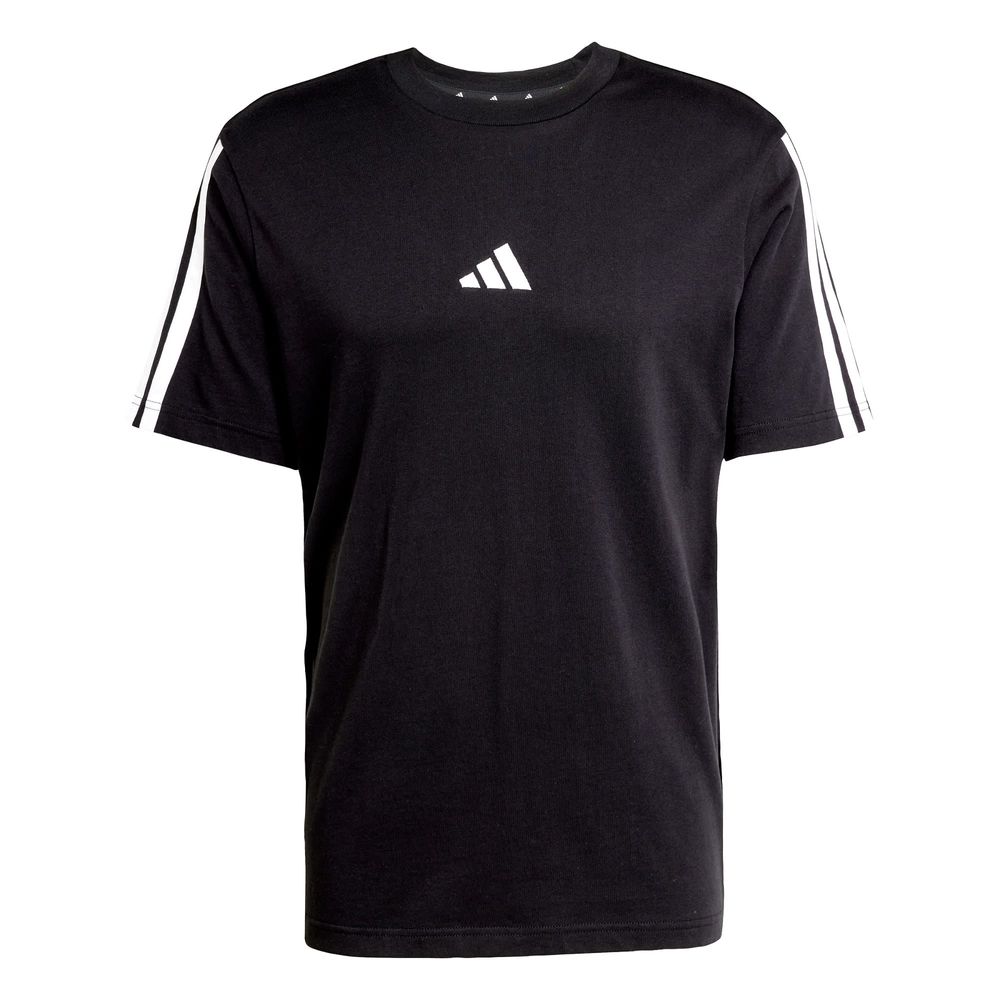 Playera Adidas Essentials 3 Franjas Tejido Jersey Negro