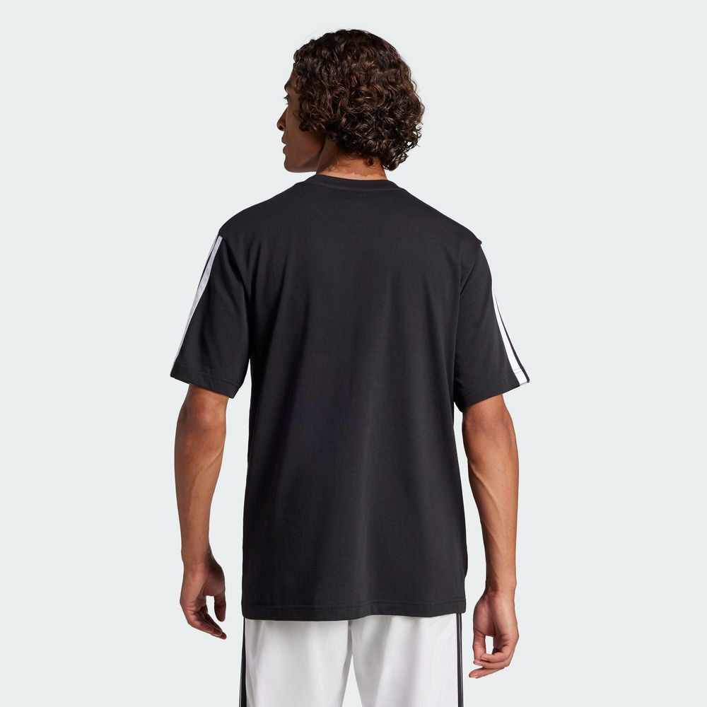 Foto 5 pulgar | Playera Adidas Essentials 3 Franjas Tejido Jersey Negro