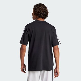 Foto 4 | Playera Adidas Essentials 3 Franjas Tejido Jersey Negro