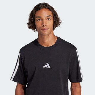 Foto 7 | Playera Adidas Essentials 3 Franjas Tejido Jersey Negro