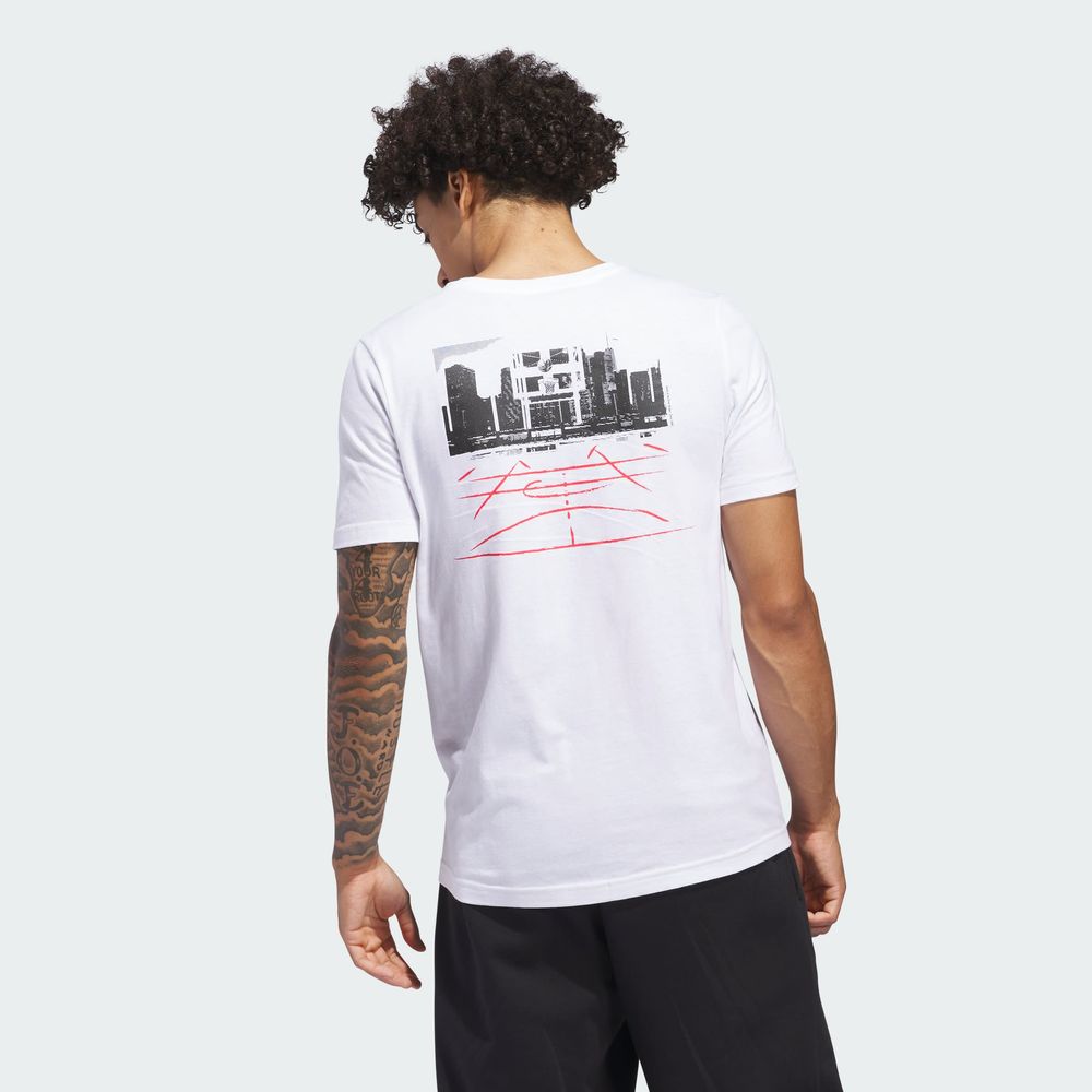 Foto 5 pulgar | Playera Codes Photoreal Estampada Adidas Blanca para Hombre