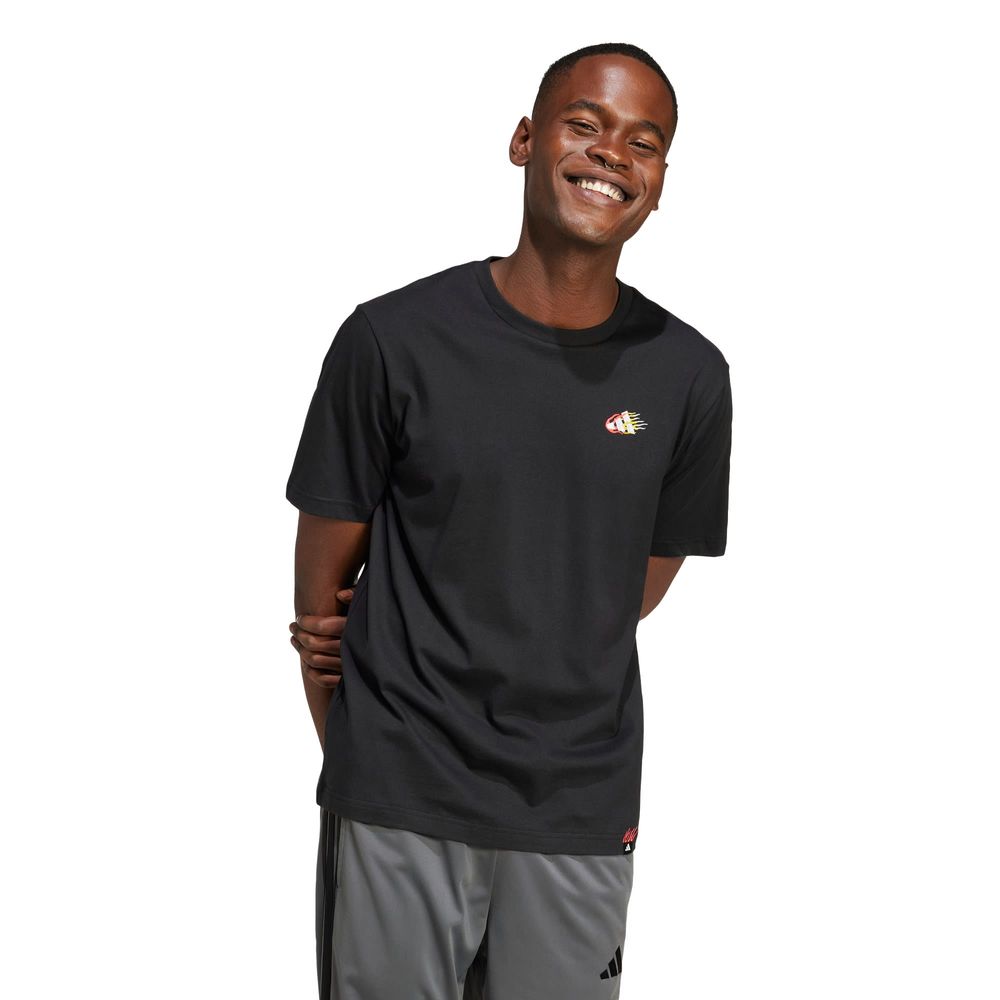 Foto 3 pulgar | Playera Lounge Mini Embroidery Estampada Adidas Negra para Hombre