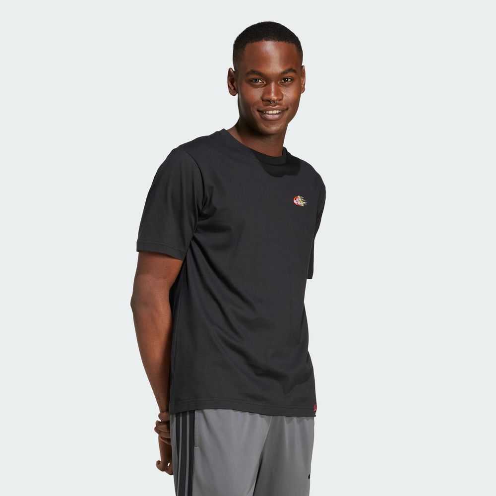 Foto 6 pulgar | Playera Lounge Mini Embroidery Estampada Adidas Negra para Hombre