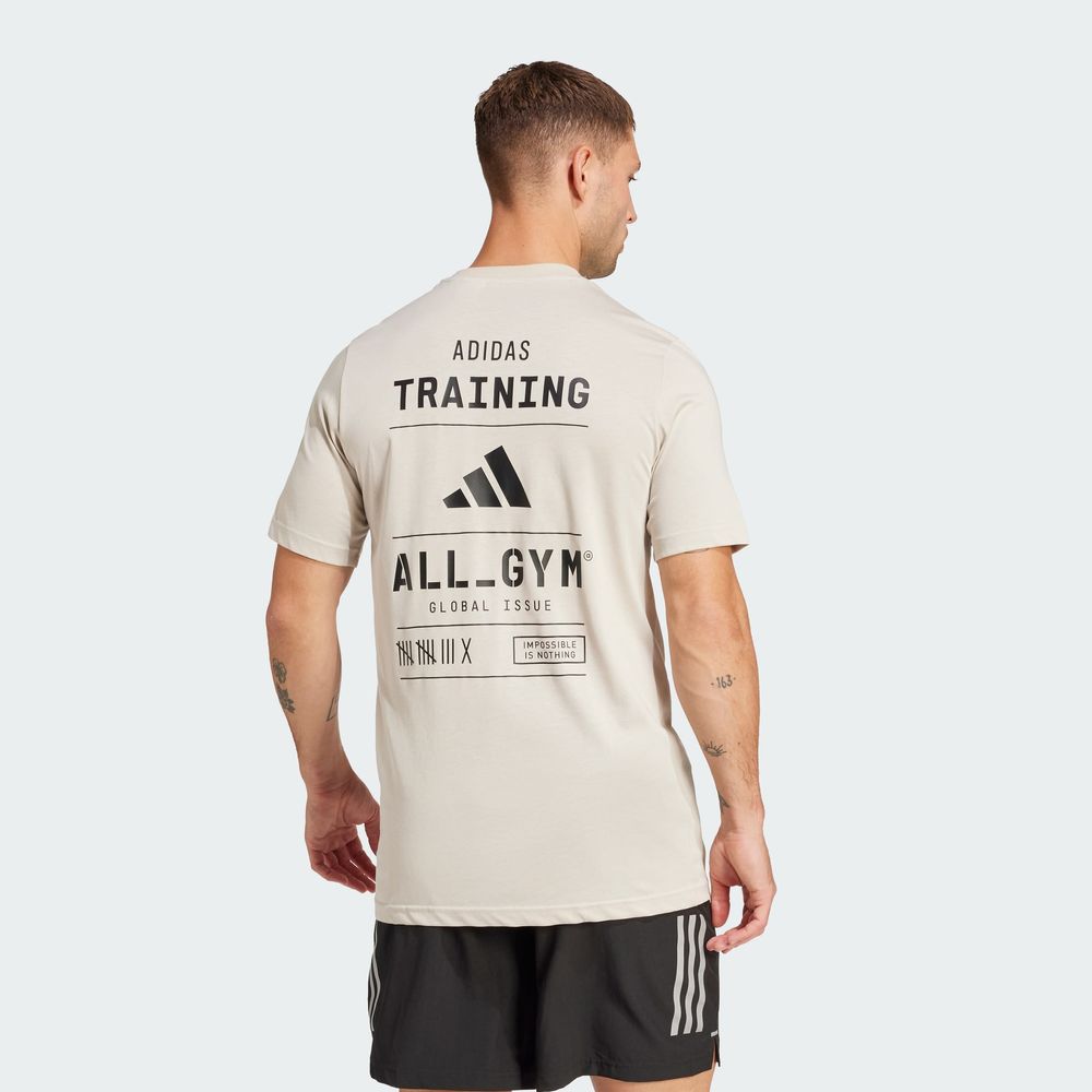Foto 4 | Playera Estampada All-Gym Category Adidas Gris para Hombre