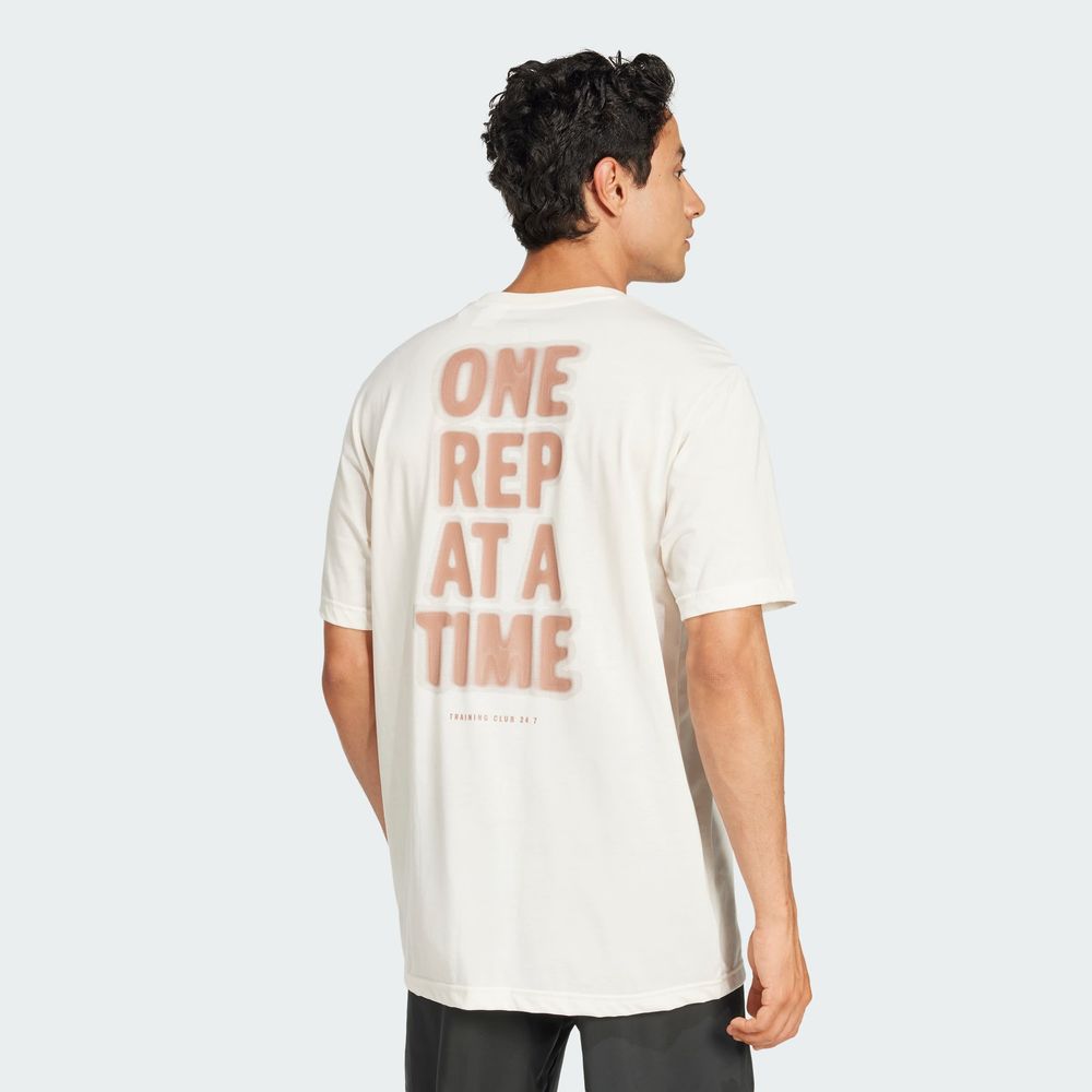 Foto 5 pulgar | Playera Adidas de Entrenamiento Climacool One Rep At A Time Estampada Blanco para Hombre