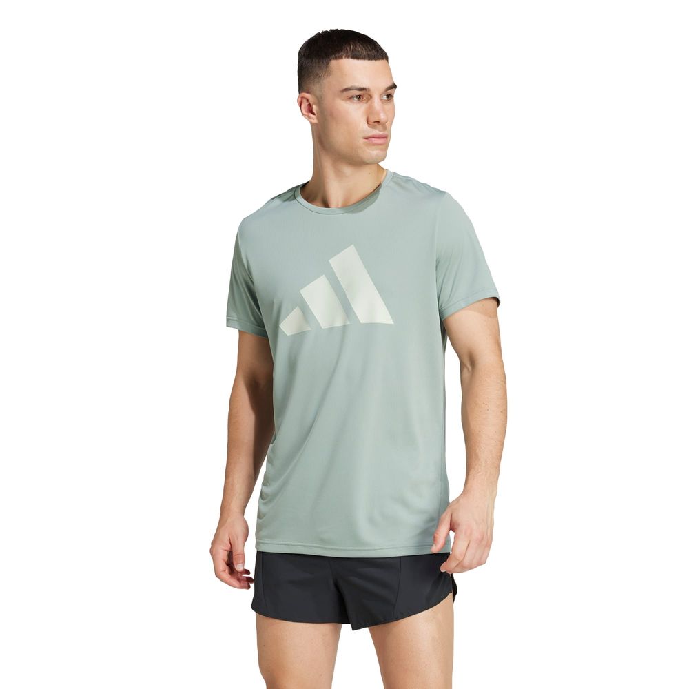 Foto 3 pulgar | Playera Run It Adidas Verde Hombre