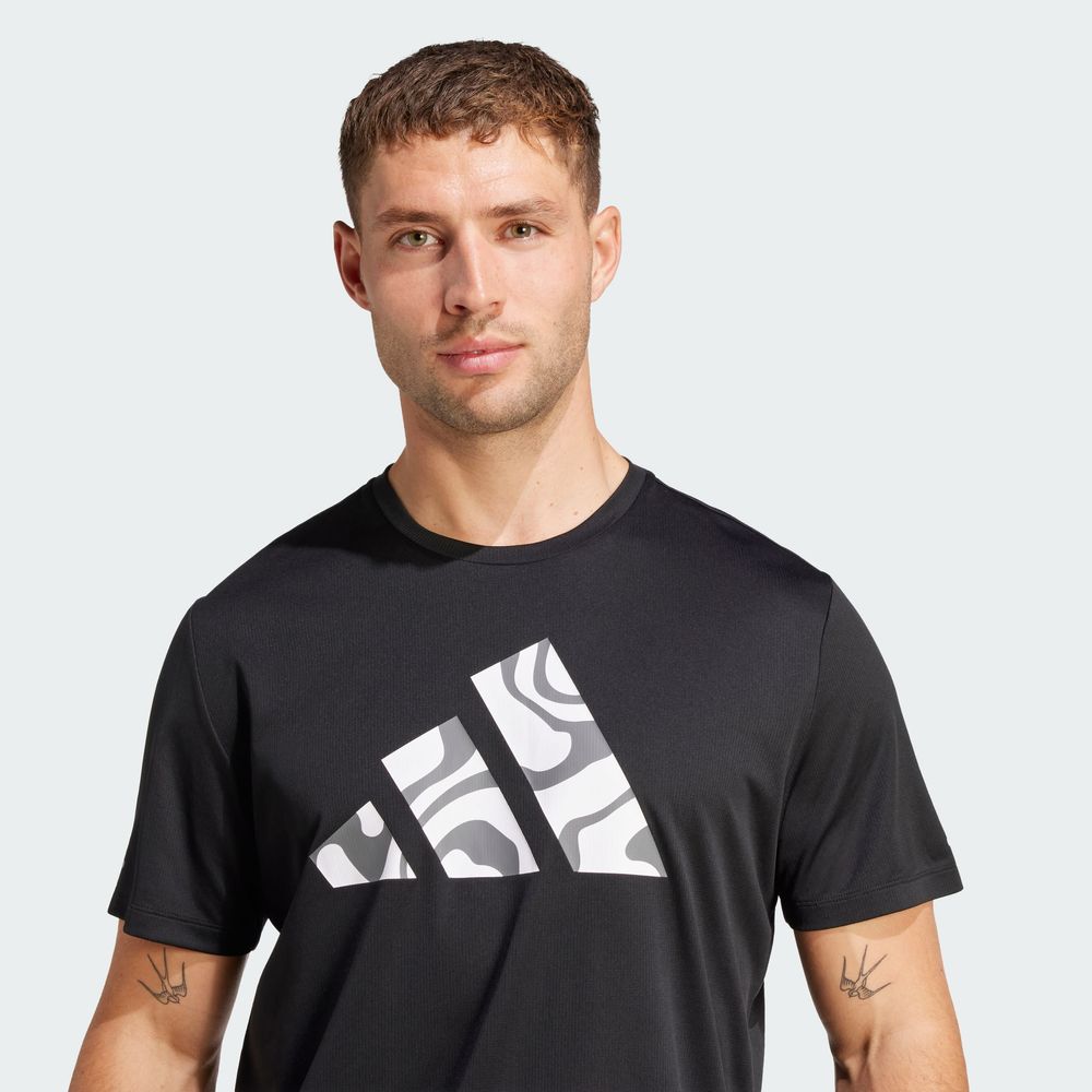 Foto 6 | Run It Bl Tee M Adidas Negro Hombre