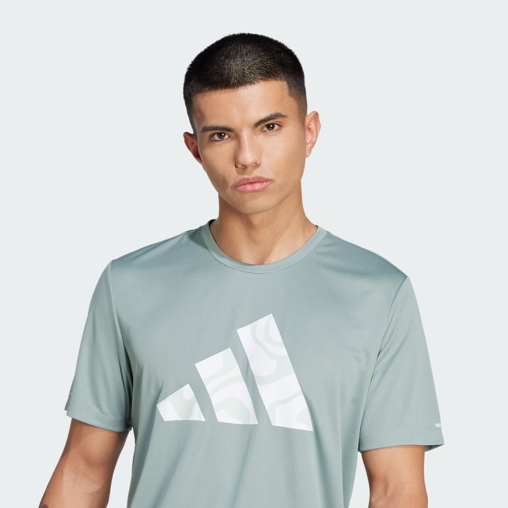 Foto 8 pulgar | Run It Bl Tee M Adidas Verde Hombre