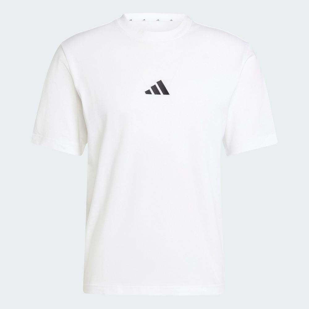Foto 4 pulgar | Playera Essentials Logo Pequeño Tejido Jersey Adidas Blanco Hombre