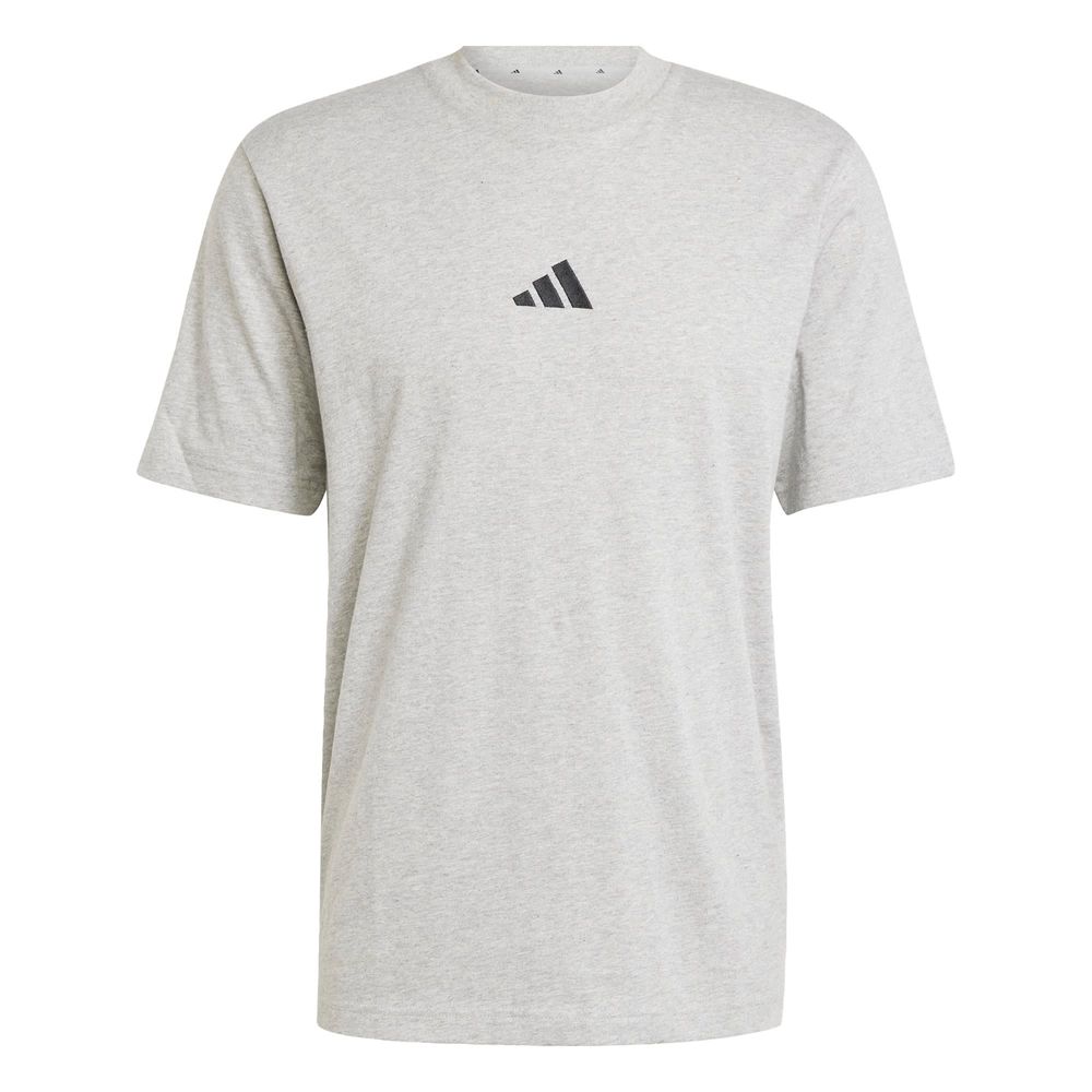 Playera Essentials Logo Pequeño Tejido Jersey Adidas Gris Hombre