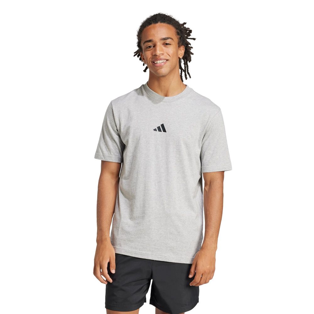Foto 3 pulgar | Playera Essentials Logo Pequeño Tejido Jersey Adidas Gris Hombre