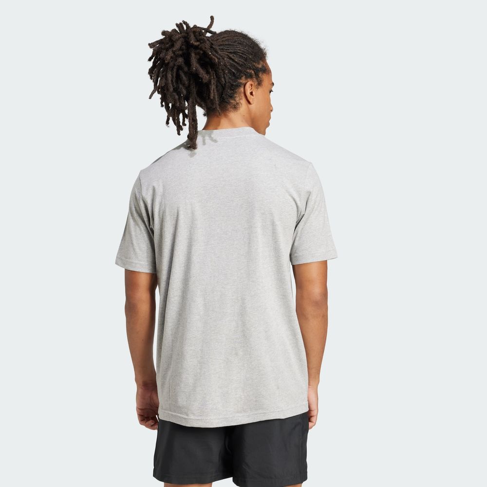 Foto 5 pulgar | Playera Essentials Logo Pequeño Tejido Jersey Adidas Gris Hombre