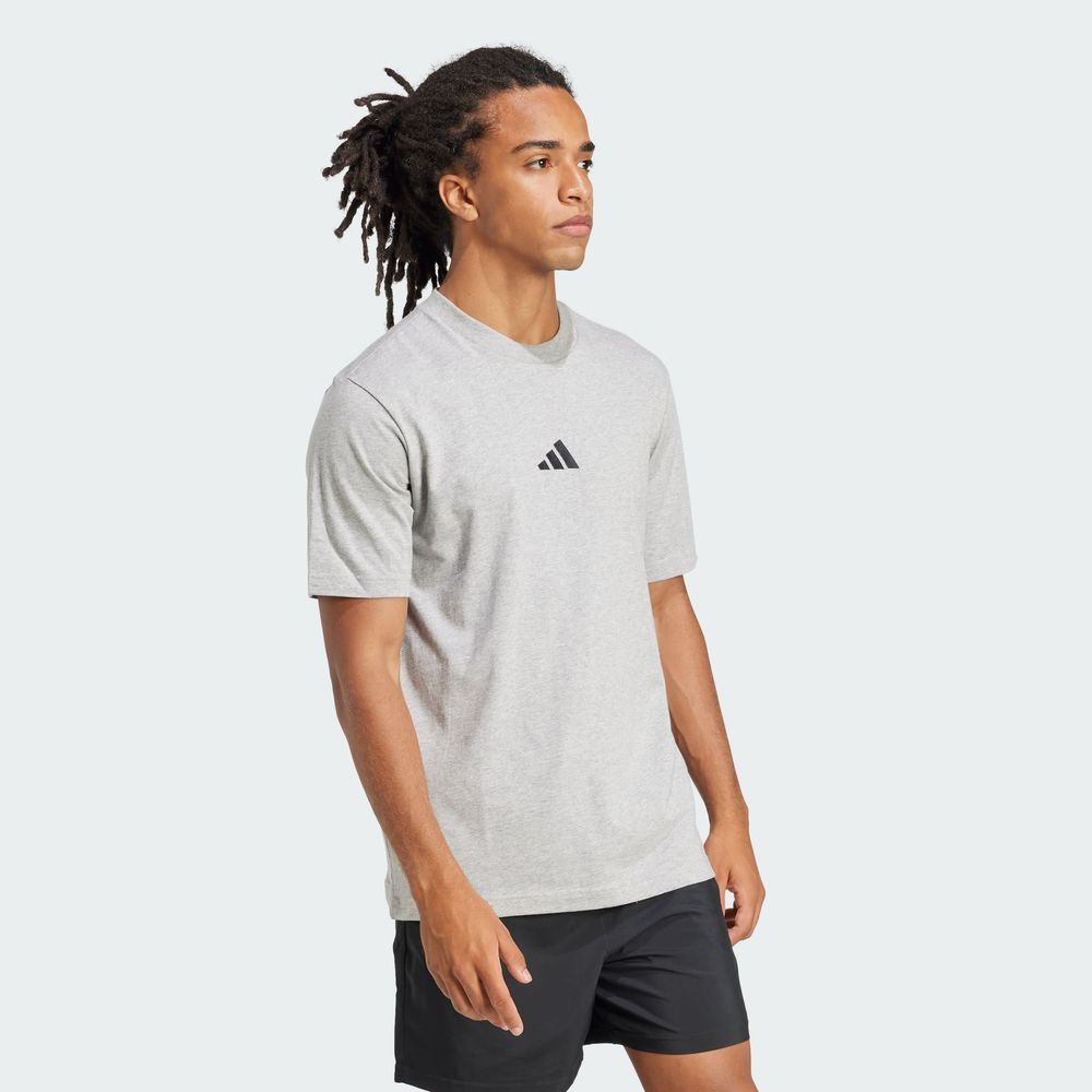Foto 6 pulgar | Playera Essentials Logo Pequeño Tejido Jersey Adidas Gris Hombre