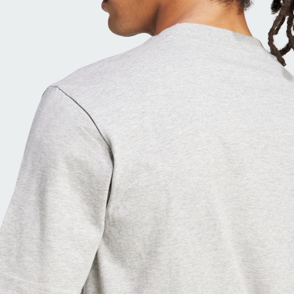 Foto 8 pulgar | Playera Essentials Logo Pequeño Tejido Jersey Adidas Gris Hombre