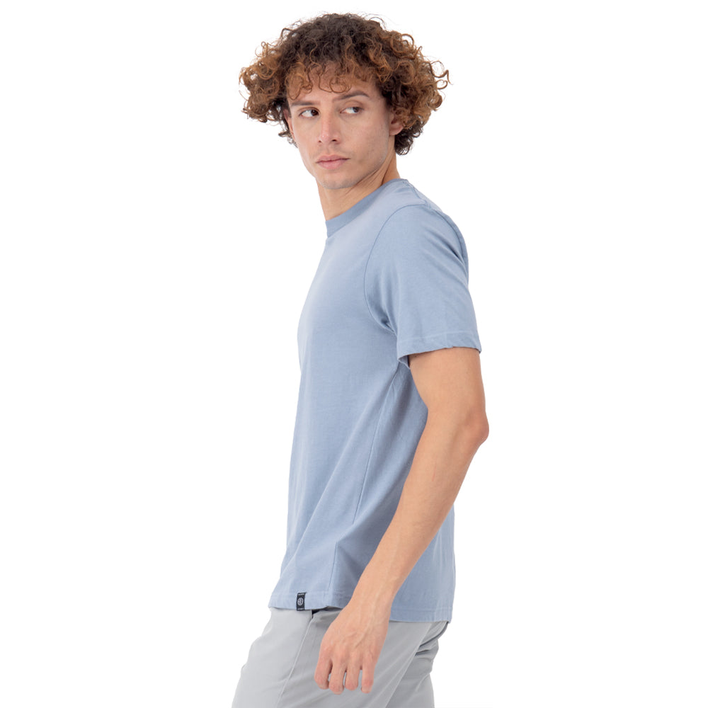 Foto 3 pulgar | Playera  Manga Corta Slim Fit Básica Quarry Azul Cielo para Hombre