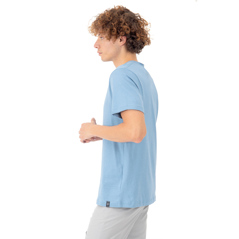 Foto 3 pulgar | Playera Manga Corta Slim Fit Básica Quarry Azul para Hombre