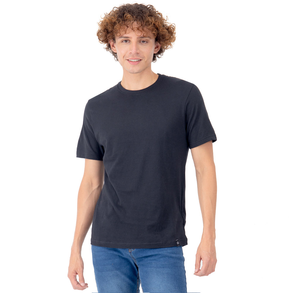 Foto 2 pulgar | Playera Manga Corta Slim Fit Básica Quarry Negra para Hombre