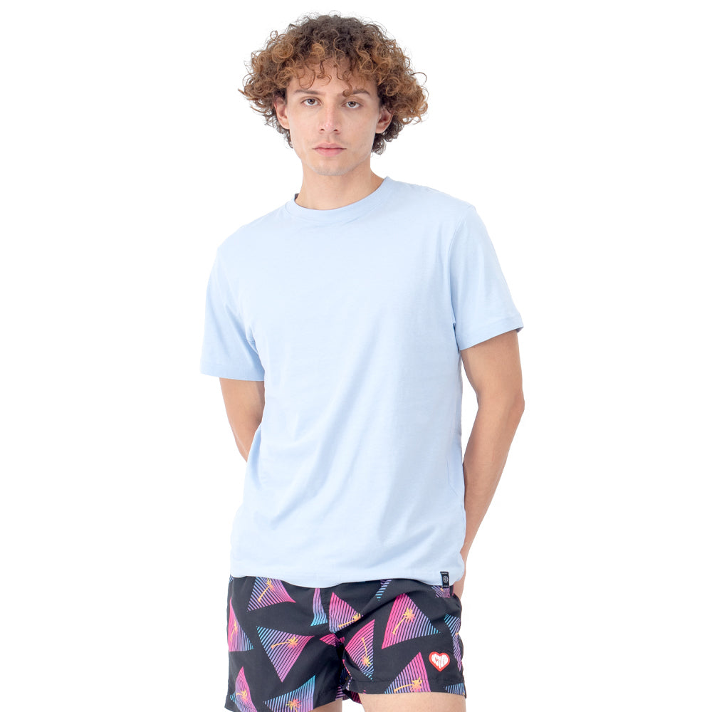 Foto 2 pulgar | Playera Manga Corta Slim Fit Básica Quarry Azul para Hombre