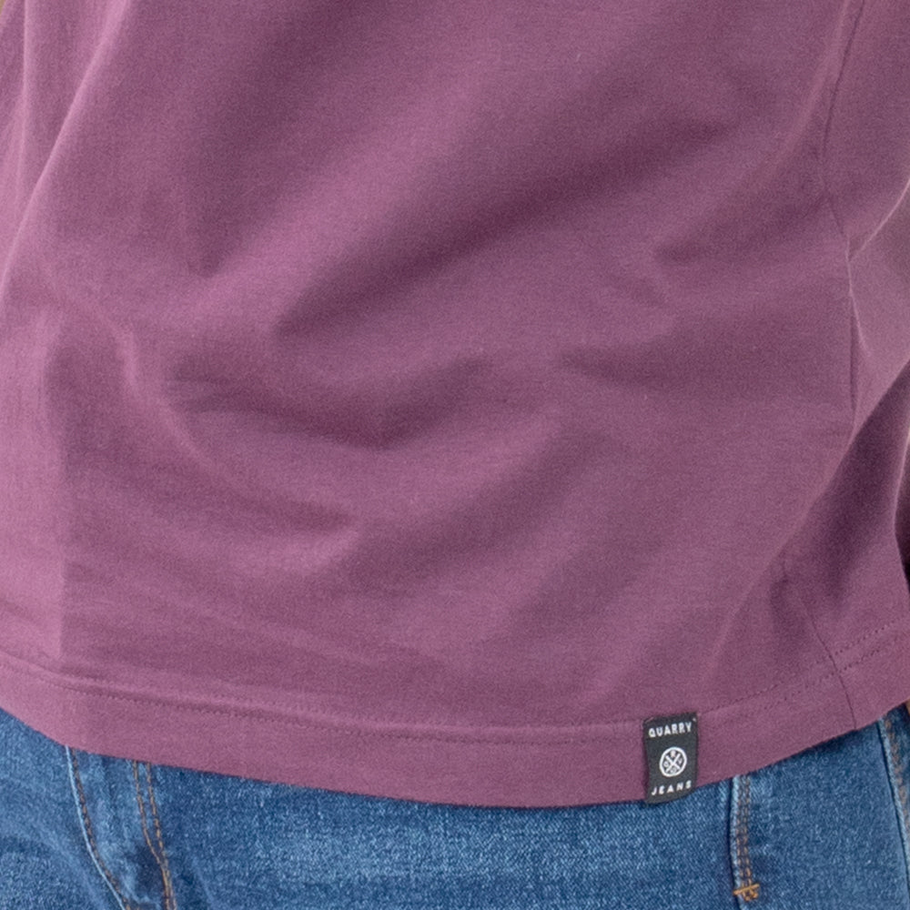 Foto 4 | Playera de Manga Corta Slim Fit Quarry Morada para Hombre