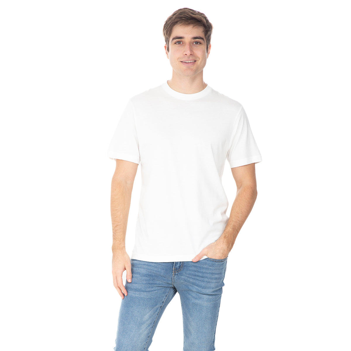 Foto 4 pulgar | Playera Manga Corta Slim Fit Básica Quarry Hueso para Hombre