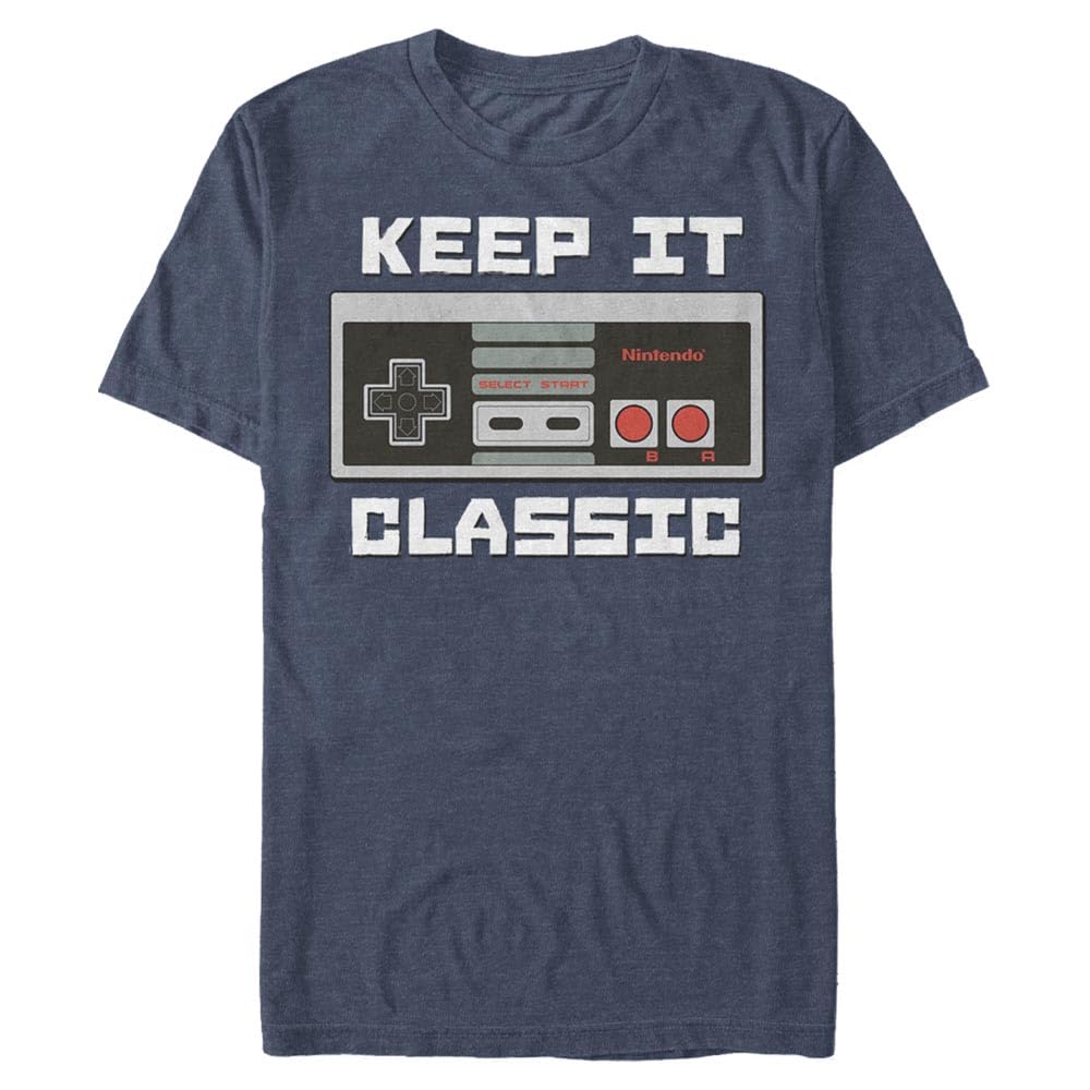 Camiseta Nintendo Keep It Classic Para Hombre Navy Heather - Venta Internacional.