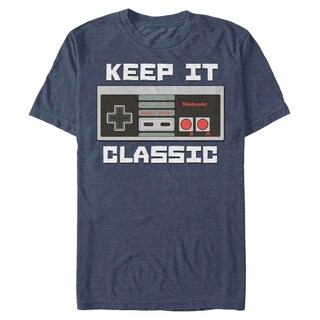 Foto 1 | Camiseta Nintendo Keep It Classic Para Hombre Navy Heather - Venta Internacional.