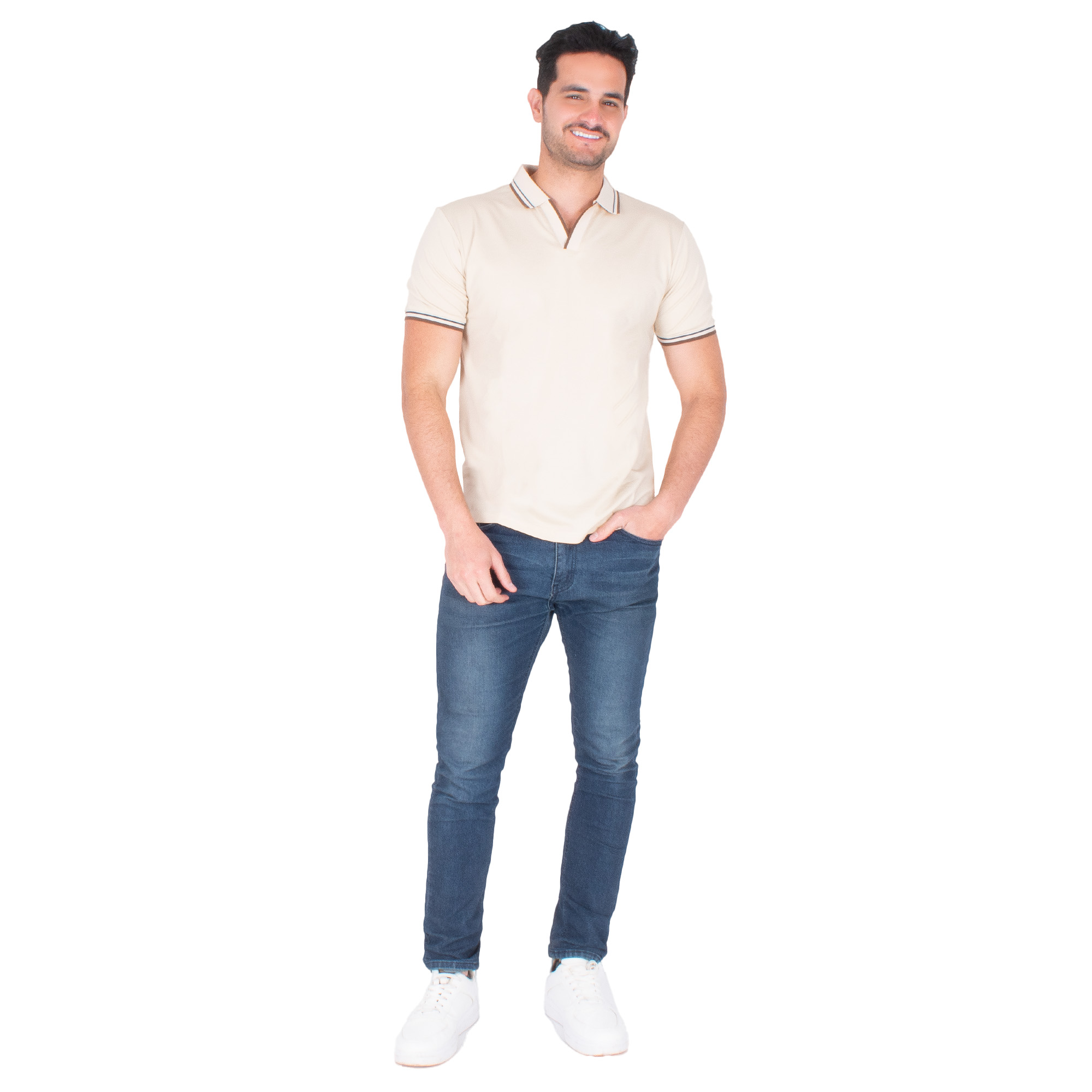 Foto 3 | Generra | Playera Tipo Polo Casual De Cuello V Para Caballero