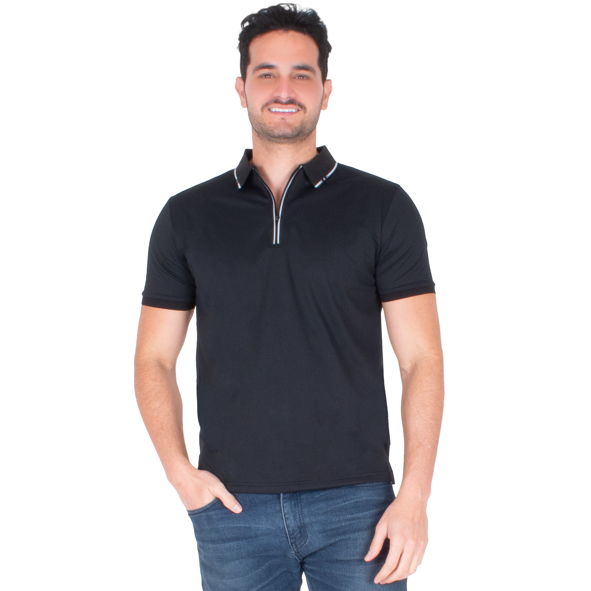 Foto 2 pulgar | Generra | Playera Tipo Polo De Cierre Casual Para Hombre