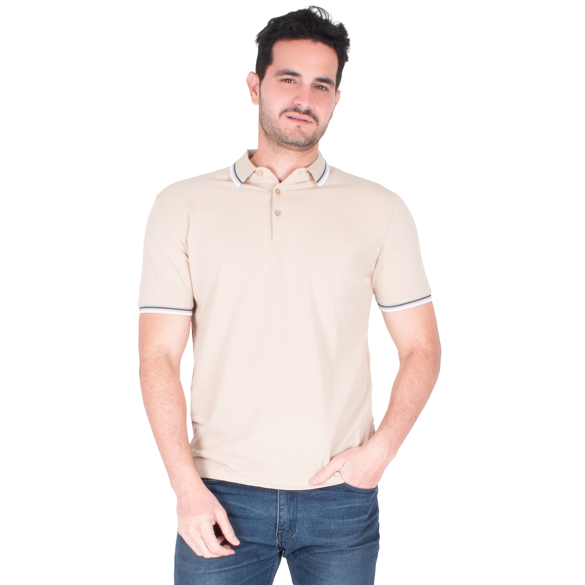 Generra | Playera Tipo Polo Con Ribetes A Rayas Para Hombre