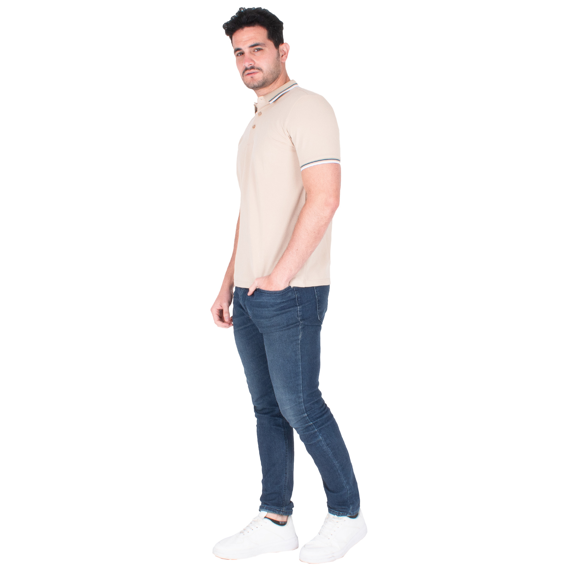 Foto 3 | Generra | Playera Tipo Polo Con Ribetes A Rayas Para Hombre