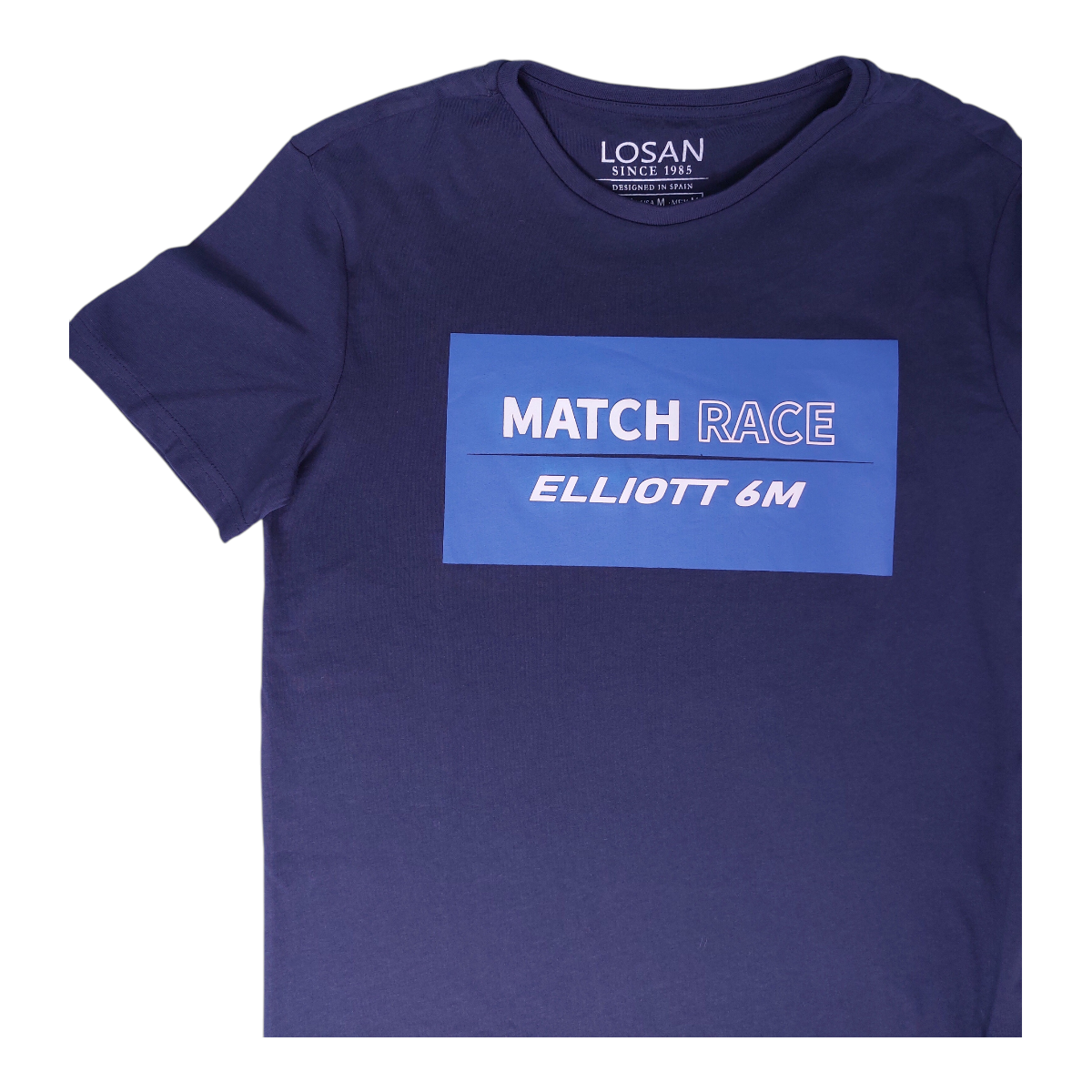 Foto 2 pulgar | Playera Para Caballero Azul Marino ''match Race Elliott 6m'' Losan