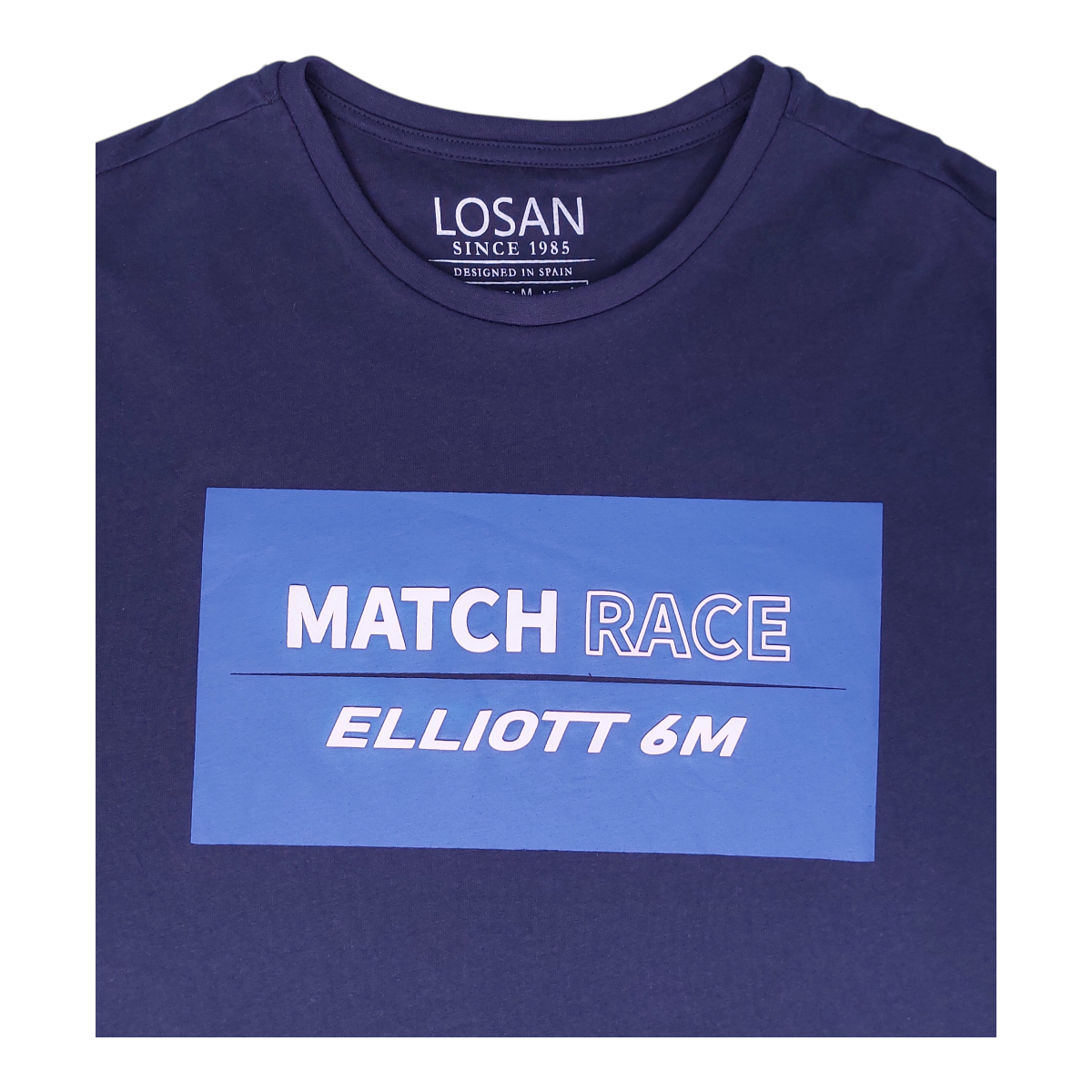 Foto 3 pulgar | Playera Para Caballero Azul Marino ''match Race Elliott 6m'' Losan