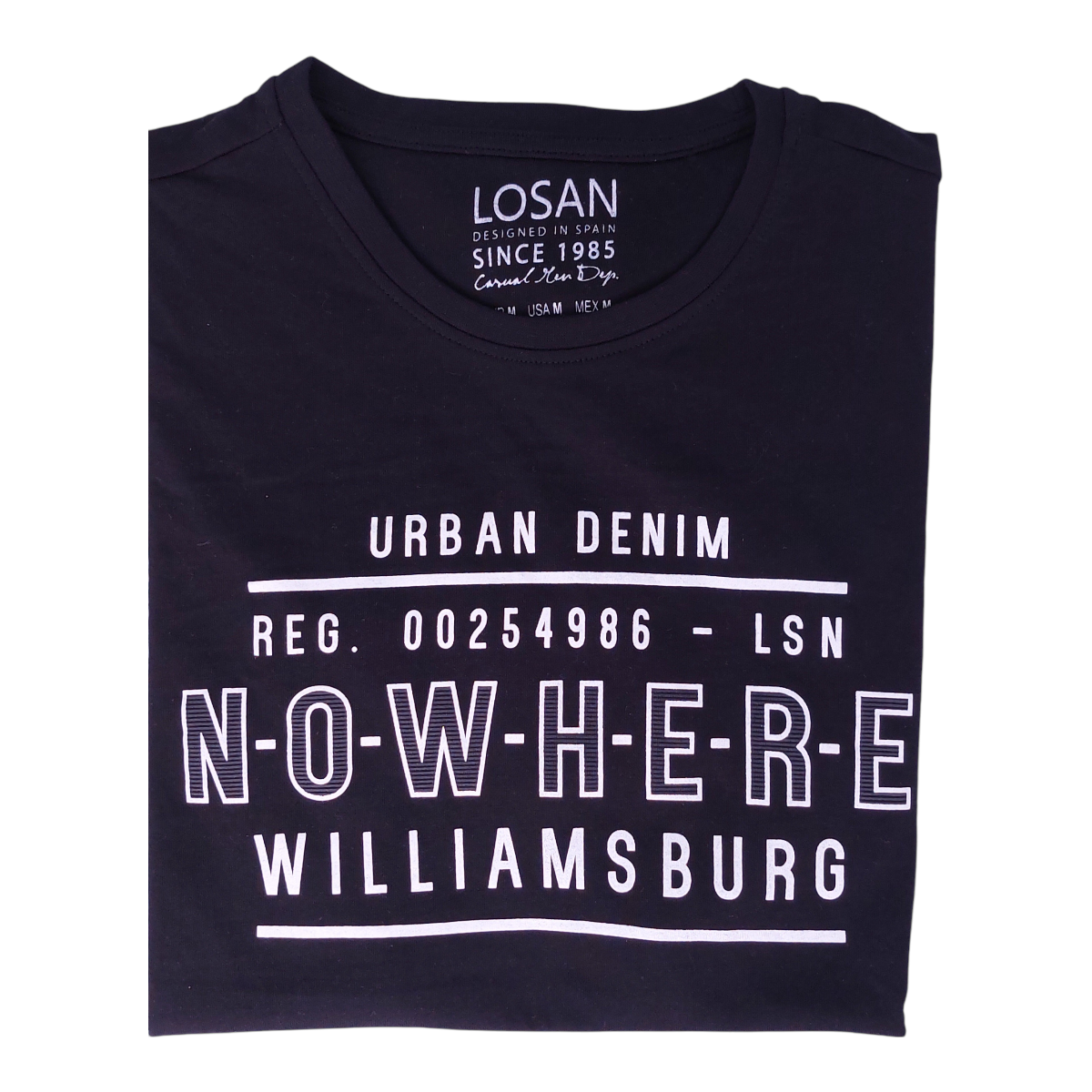 Foto 4 pulgar | Playera ''urban Denim, N-o-w-h-e-r-e'' Para Caballero Losan