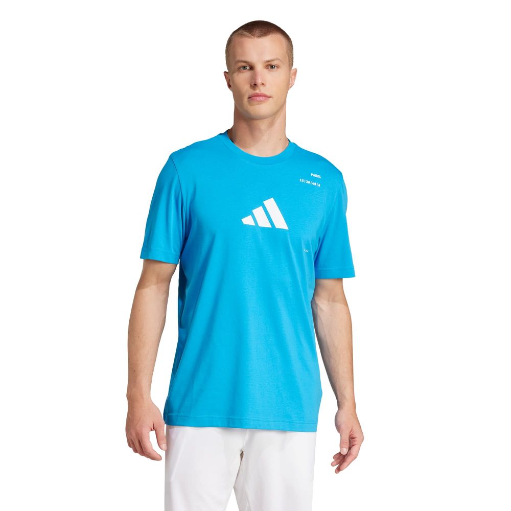 Foto 3 pulgar | Playera Padel Category Aeroready Estampada Adidas Azul Hombre