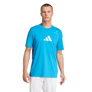 Foto 2 | Playera Padel Category Aeroready Estampada Adidas Azul Hombre