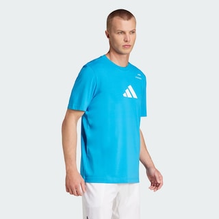 Foto 5 | Playera Padel Category Aeroready Estampada Adidas Azul Hombre