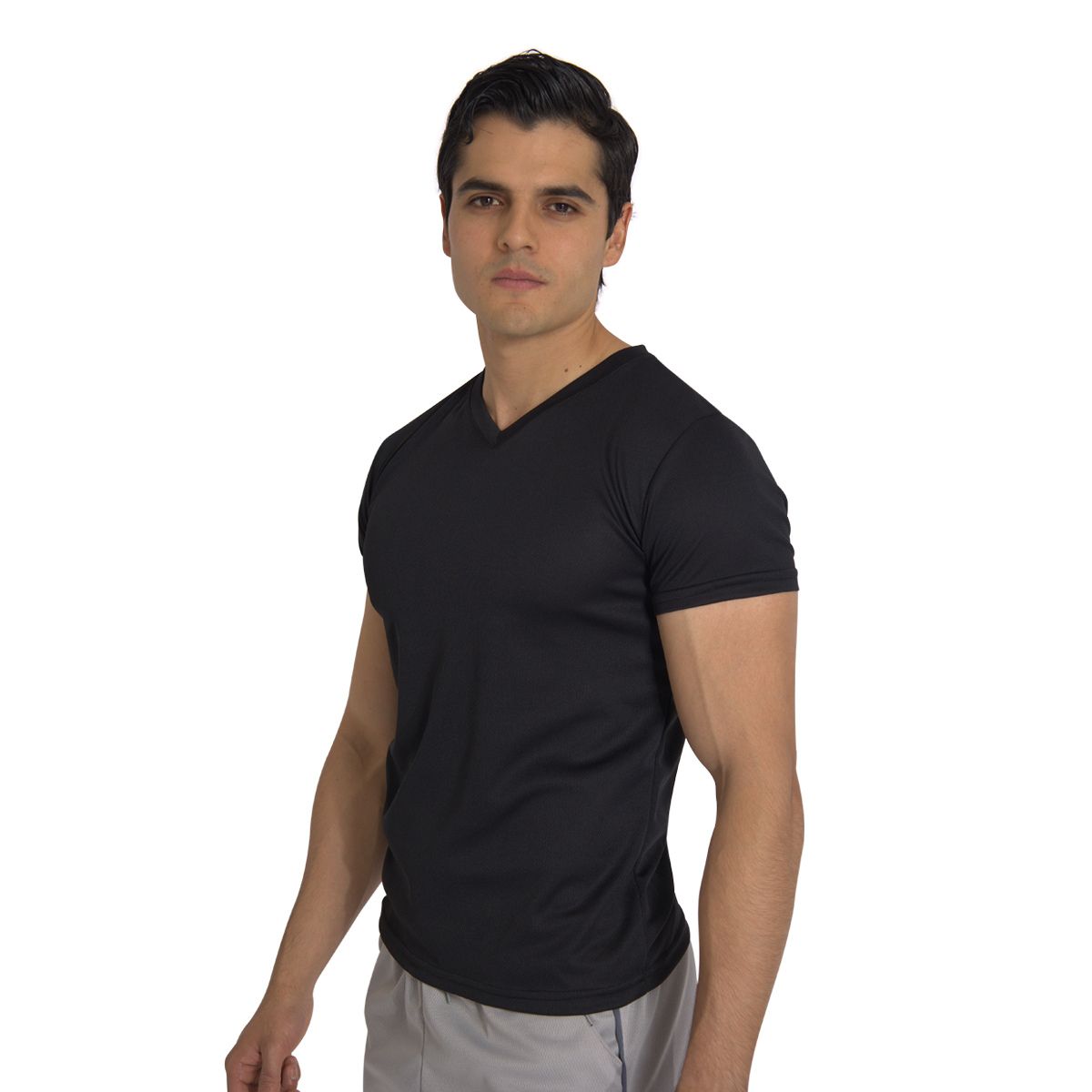 Foto 2 | Paquete De 5 Playeras Deportivas Cuello V Para Hombre Chb Chili Beans Clothing Co.