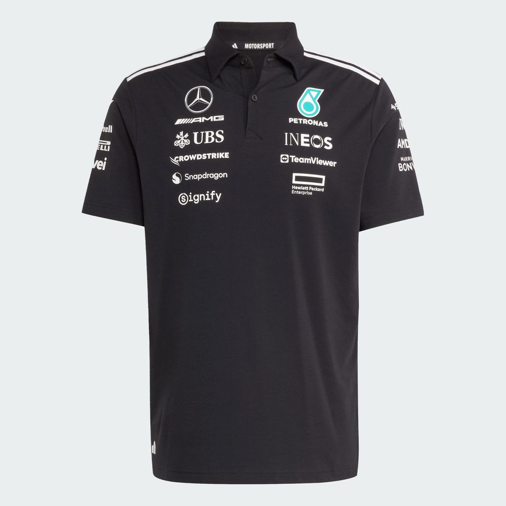 Foto 3 pulgar | Playera Polo Mercedes - Amg Petronas Formula One Team Adidas Negro Hombre