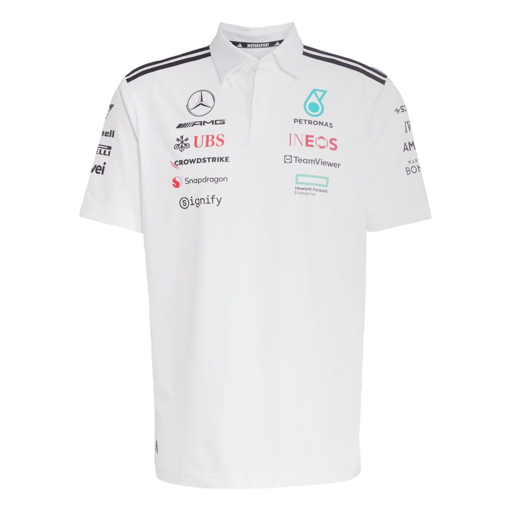 Foto 2 pulgar | Playera Polo Mercedes - Amg Petronas Formula One Team Adidas Blanco Hombre