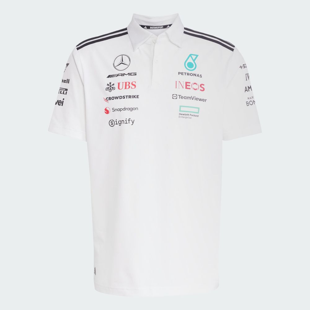 Foto 3 pulgar | Playera Polo Mercedes - Amg Petronas Formula One Team Adidas Blanco Hombre