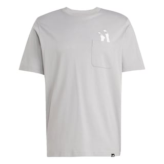 Foto 1 | Playera Estampada Bolsillo Lounge Slides Adidas Gris Hombre