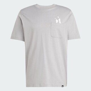 Foto 3 | Playera Estampada Bolsillo Lounge Slides Adidas Gris Hombre