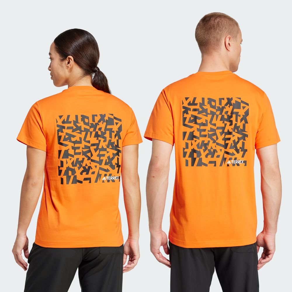 Foto 6 pulgar | Playera Graphic Adidas Naranja Unisex