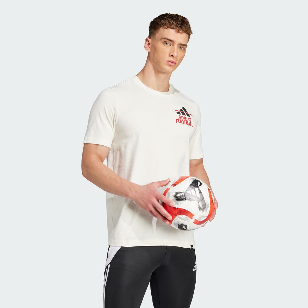 Foto 6 pulgar | Playera Football Estampada Adidas Blanco Hombre