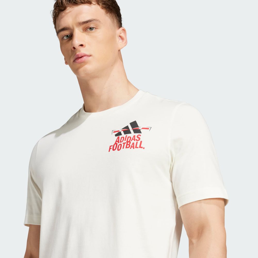 Foto 8 pulgar | Playera Football Estampada Adidas Blanco Hombre
