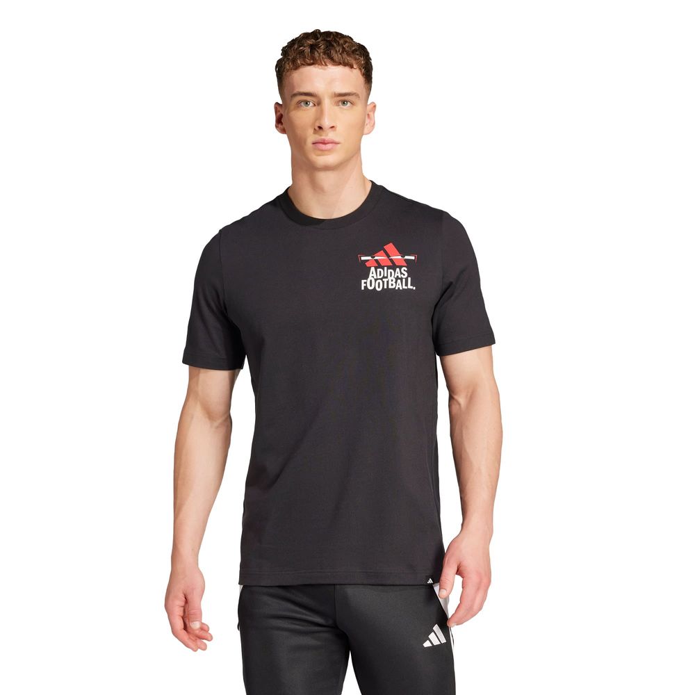 Foto 3 pulgar | Playera Football Estampada Adidas Negro Hombre