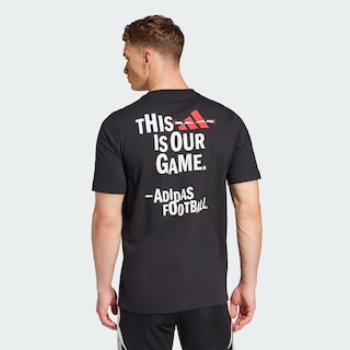 Foto 4 | Playera Football Estampada Adidas Negro Hombre