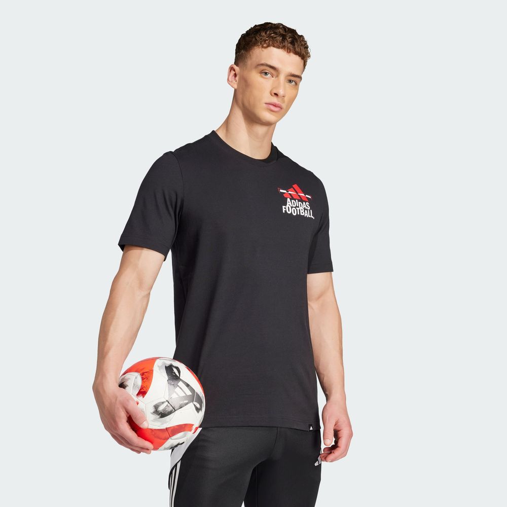 Foto 6 pulgar | Playera Football Estampada Adidas Negro Hombre
